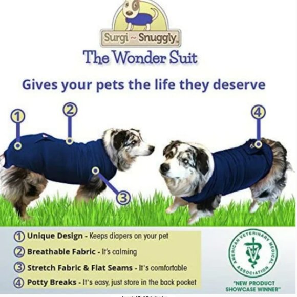 Surgi Snuggly washable disposable Dog Recovery suit - Picture 1 of 7